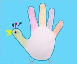 Wie du einen Hahn mit deiner Hand malst