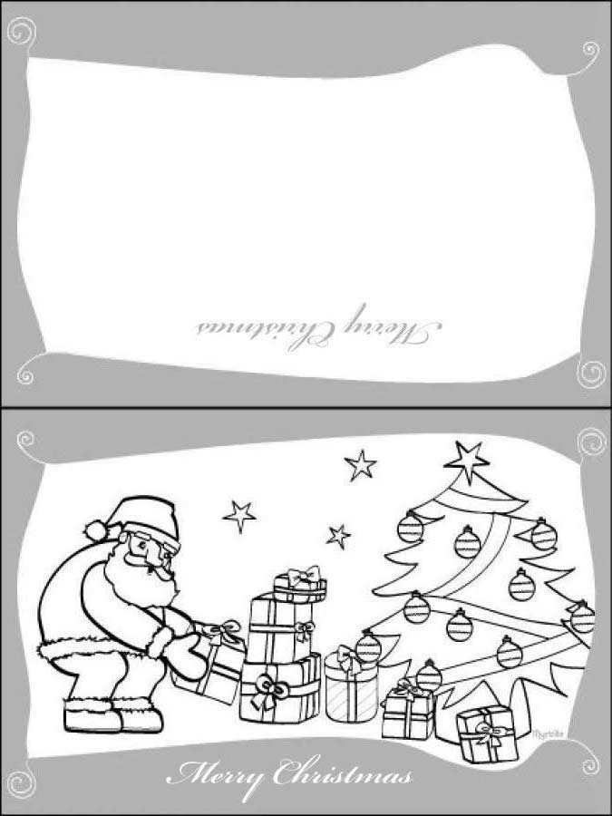 Weihnachtsmann mit Geschenken Grußkarte
