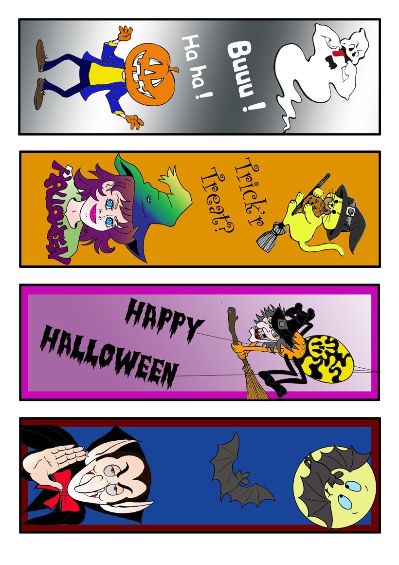 Buntes Halloween Lesezeichen