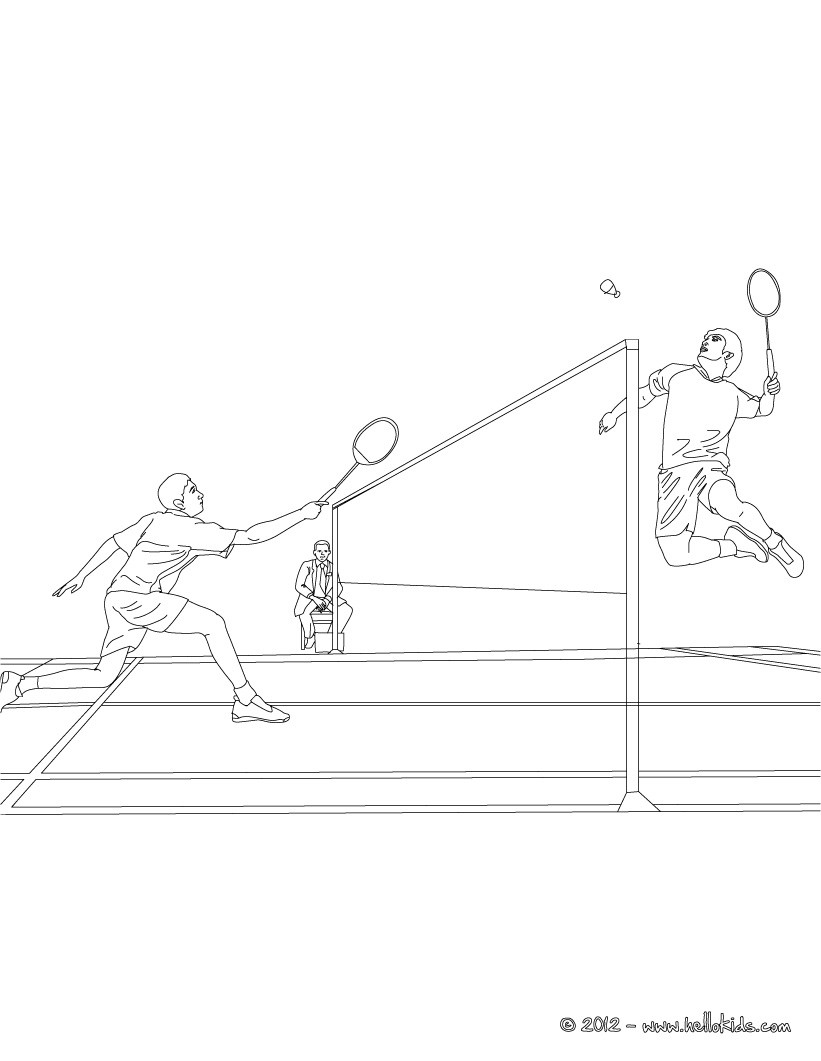 Badmintonturnier zum ausmalen zum ausmalen - de.hellokids.com
