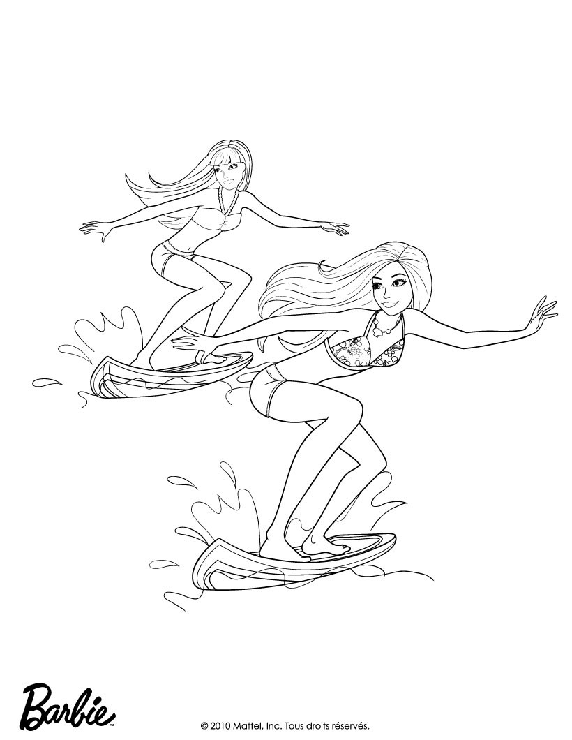 malibu beach barbie coloring pages - photo #6