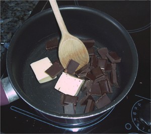 Oster-Essen und Schokoladenkuchen-Rezept