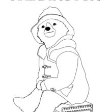 Paddington sitzen auf ihren Koffer