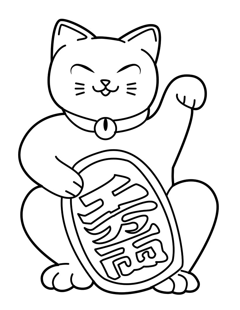 Pushing Cat Coloring Pages Pushing Cat Coloring Pages