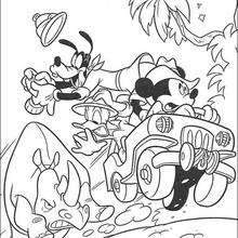 Dangerous rhinoceros and Mickey Mouse - Coloring page - DISNEY coloring pages - Mickey Mouse coloring pages