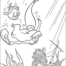 The wreck - Coloring page - DISNEY coloring pages - The Little Mermaid coloring pages