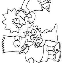 Lisa, Maggie and Bart Simpsons - Coloring page - TV SERIES CHARACTERS coloring pages - THE SIMPSONS coloring pages - THE SIMPSON FAMILY coloring pages