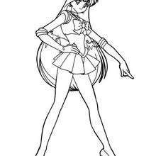 Rei in ihrer Super Sailor Mars Pose
