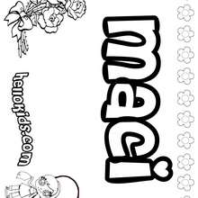 Maci - Coloring page - NAME coloring pages - GIRLS NAME coloring pages - Letter M