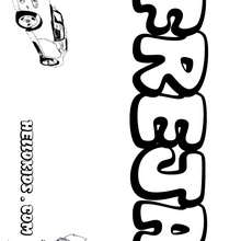 Freja - Coloring page - NAME coloring pages - BOYS NAME coloring pages - Letter E + F