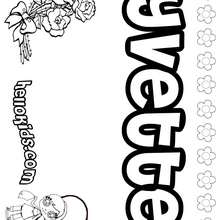 Yvette - Coloring page - NAME coloring pages - GIRLS NAME coloring pages - Letter U, V, W, X, Y, Z