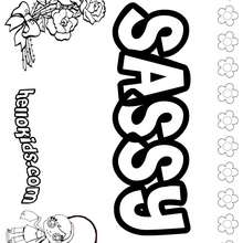 Sassy - Coloring page - NAME coloring pages - GIRLS NAME coloring pages - Letter S