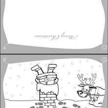 Santa and reindeer themed greeting card - Kids Craft - GREETING CARDS - Christmas GREETING CARDS