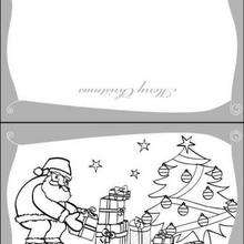 Weihnachtsmann mit Geschenken Grußkarte