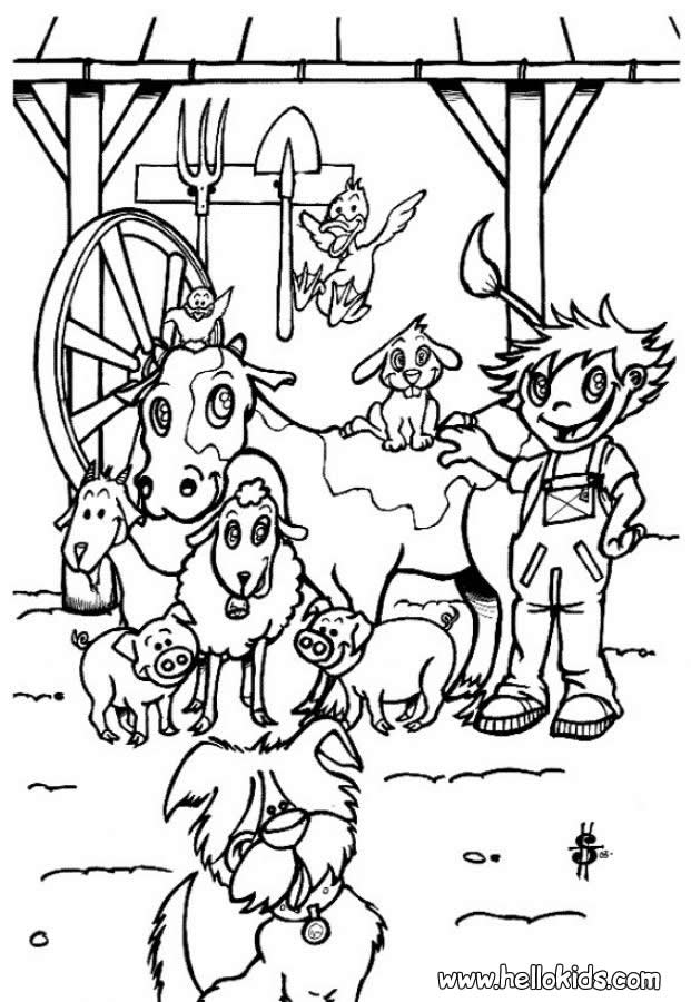 Bauernhof zum ausmalen zum ausmalen - de.hellokids.com