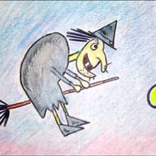 How to draw a Halloween Witch on the broomstick - Draw - HOW TO DRAW lessons - How to draw HOLIDAYS - How to draw HALLOWEEN