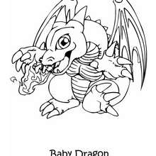 Baby dragon coloring page - Coloring page - MANGA coloring pages - YU-GI-OH coloring pages