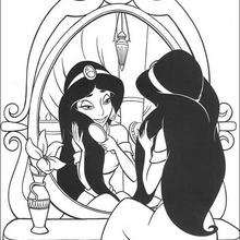 Schöne Prinzessin Jasmine zum Ausmalen