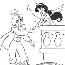 Jasmine und Prinz Ali zum Ausmalen