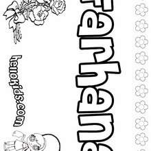 Farhana - Coloring page - NAME coloring pages - GIRLS NAME coloring pages - Letter F