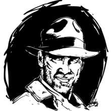 Indiana Jones Portrait zum Ausmalen