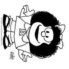 Mafalda sagt hallo zum Ausmalen