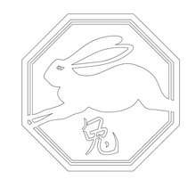 Chinesische Astrologie: Kaninchen zum Ausmalen