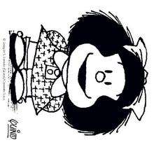 Mafalda mit einem großen Lächeln zum Ausmalen