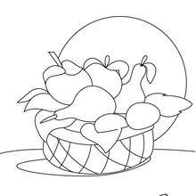 Fruit basket coloring page - Coloring page - NATURE coloring pages - FRUIT coloring pages - FRUITS coloring pages