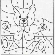 Teddybär Ausmalen nach Zahlen
