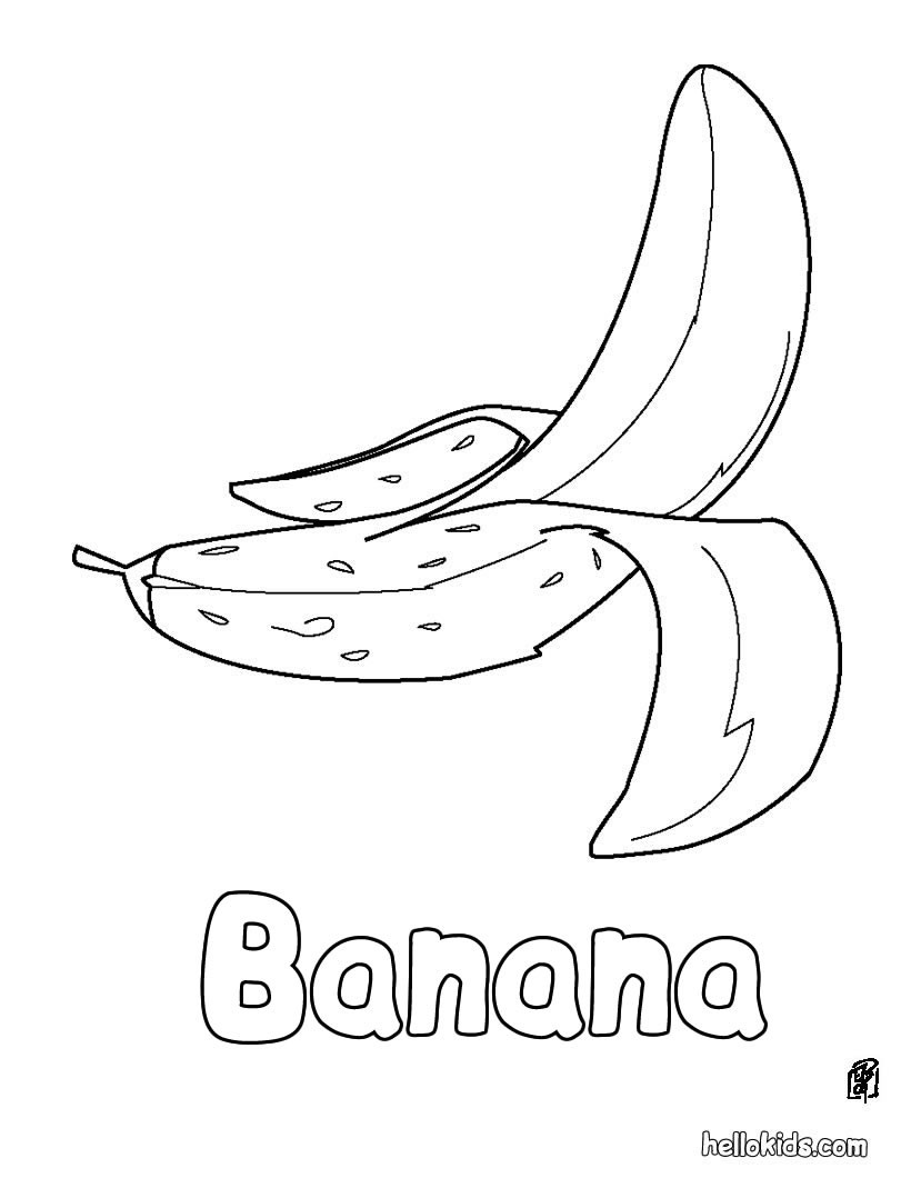 Banane zum ausmalen - de.hellokids.com