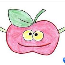 How to draw Misses Apple - Draw - HOW TO DRAW lessons - How to draw FRUITS