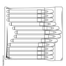 Colored pencils coloring page - Coloring page - SCHOOL coloring pages - SCHOOL SUPPLIES coloring page