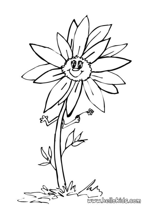 Sonnenblume zum ausmalen zum ausmalen - de.hellokids.com