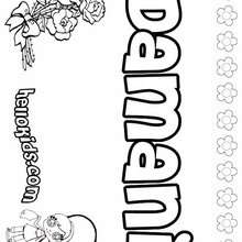 Damani - Coloring page - NAME coloring pages - GIRLS NAME coloring pages - Letter D
