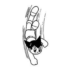 Fliegender Astro Boy zum Ausmalen