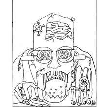Halloween scary mask coloring page - Coloring page - HOLIDAY coloring pages - HALLOWEEN coloring pages - HALLOWEEN MONSTER coloring pages