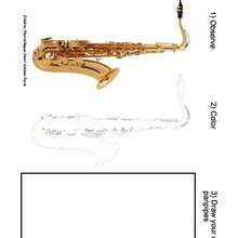 Saxophon zum Ausdrucken und Ausmalen