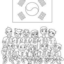 Team of Korea Republic oloring page - Coloring page - SPORT coloring pages - FIFA WORLD CUP SOCCER 2010 coloring pages - SOCCER TEAMS coloring pages