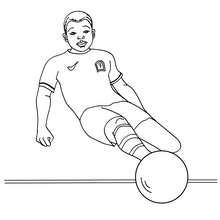 Soccer player scoring a goal coloring page - Coloring page - SPORT coloring pages - FIFA WORLD CUP SOCCER 2010 coloring pages - SOCCER coloring pages