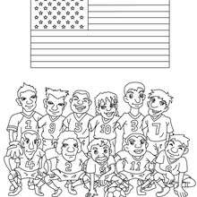 Team of United States coloring page - Coloring page - SPORT coloring pages - FIFA WORLD CUP SOCCER 2010 coloring pages - SOCCER TEAMS coloring pages
