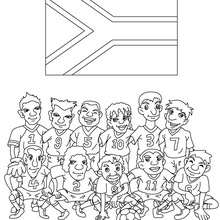 Team of South Africa coloring page - Coloring page - SPORT coloring pages - FIFA WORLD CUP SOCCER 2010 coloring pages - SOCCER TEAMS coloring pages