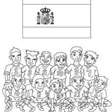 Team of Spain coloring page - Coloring page - SPORT coloring pages - FIFA WORLD CUP SOCCER 2010 coloring pages - SOCCER TEAMS coloring pages