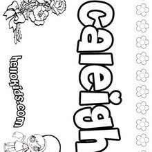 Caleigh - Coloring page - NAME coloring pages - GIRLS NAME coloring pages - Letter C