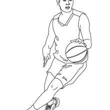 Basketball Spieler dribbelt zum Ausmalen