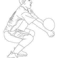 Volleyball Spieler setzt den Ball an zum Ausmalen
