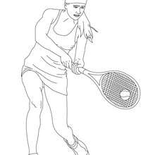 Tennis Spielerin macht einen Doppelrückhandschlag zum Ausmalen