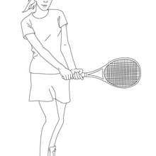Tennis Spielerin wartet auf den Ball zum Ausmalen