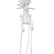 Mayan princess coloring page - Coloring page - FANTASY coloring pages - PRINCESS coloring pages - PRINCESSES OF THE WORLD coloring pages