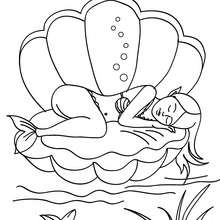 Meerjungfrau schläft zum Ausmalen